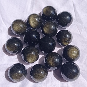 Natural Gold Sheen Obsidian Sphere Polished <b>Crystal</b> <b>Ball</b> Gemstone Sphere for Home Decor Feng Shui Wholesale - Product Image 1