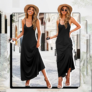 Vestido Largo de Verano para Mujer, con Tirantes Finos, Espalda Descubierta, Estampado Floral, 100% Algodón Suave, Elegante, Casual, para Fiesta - Product Image 5