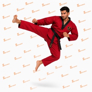 Uniforme Profesional de Taekwondo Dobok, Traje de Entrenamiento Ligero y Transpirable, Tela Resistente, Chaqueta con Cuello en V, Conjunto de Pantalones, Personalizado OEM - Product Image 4
