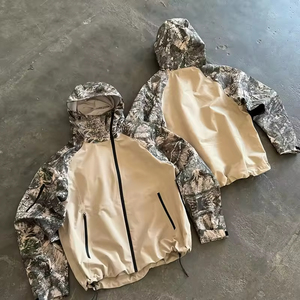 Chaqueta Cortavientos Unisex de Poliéster/Nylon con Cierre, Estilo Bomber, a Cuadros, Impermeable, con Capucha, Personalizable con Logotipo ODM - Product Image 1