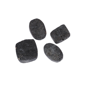 Pierre de lave noire naturelle en gros, cabochon de pierre semi-précieuse de forme irrégulière pour la fabrication de bijoux, pierres volcaniques en vrac - Product Image 1