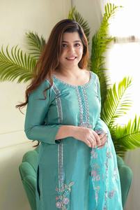 Nouvelle collection de vêtements de fête traditionnels de créateur, Salwar Kameez, ensembles de 3 pièces, broderie lourde en chinon, fils, paillettes, livraison rapide - Product Image 2