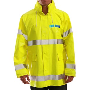 Hi Vis Reflective Safety <b>Jacket</b> with Multiple Pockets Waterproof Protective Clothing for Outdoor <b>Workers</b> - Product Image 1