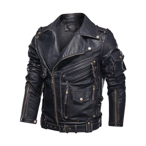 Nueva Chaqueta de Cuero Formal de Primavera para Hombre, Chaqueta de Cuero PU Impermeable, Cortavientos, Transpirable, con Bolsillos con Cremallera, Talla Europea - Product Image 2