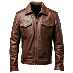 Hot Sale Men's Luxury PU Leather <b>Jacket</b> Winter Full Sleeves Professional Street Wear Front Logo - Product Image 1