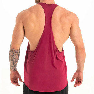 Camiseta Deportiva sin Mangas al por Mayor, de Alta Calidad, Corte Lateral Holgado, Jersey de Algodón Elástico, Color Sólido, Ropa de Gimnasio - Product Image 5