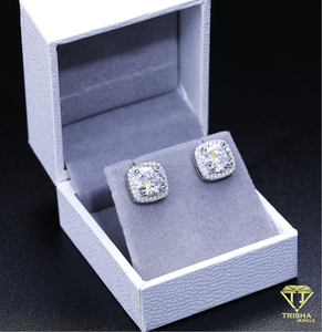 Moissanite <b>Diamond</b> <b>Square</b> Stud <b>Earrings</b> 925 Sterling Silver Brilliant Sparkling Fine Jewelry For Women Wholesale Fashion Gift - Product Image 5