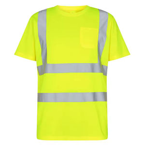 Fournisseur de t-shirts de travail pour hommes en polyester à séchage rapide, haute visibilité, avec bande réfléchissante de sécurité - Product Image 3