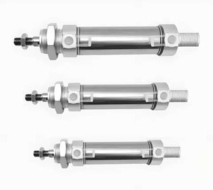 Mini-cylindre pneumatique en acier inoxydable DSNU20X25/50/75/100MM à double action avec pare-chocs en caoutchouc pour équipement d'automatisation - Product Image 2