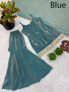 Indian & Pakistan Clothing Gharara Designs Punjabi Girl Sexy Beautiful Salwar Suit Neck Designs Sarara Woman Dress real Mirror - Product Image 3