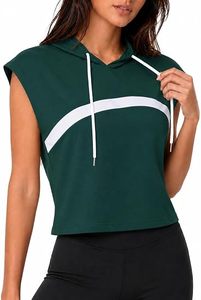 Sudadera sin mangas con capucha para mujer, de hombros caídos, color liso, asimétrica, de punto transpirable, estilo casual de invierno, poliéster con lazo - Product Image 4