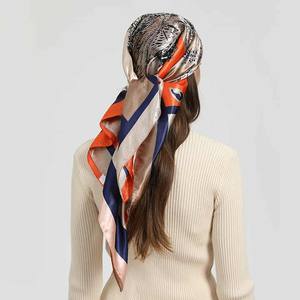 2026Fashion Design Women Elegant Flower Printed Bandana Women Head <b>Scarf</b> Silk Satin Head <b>Scarves</b> Women <b>Scarves</b> trendy customized - Product Image 3