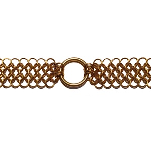 Gargantilla de malla metálica en tono dorado: Collar llamativo de latón y acero inoxidable Ash - Product Image 2