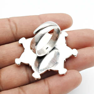 Anillo de Plata de Ley 925 con Gema de Cristal de Corte Redondo, Hermoso Diseño Floral, Estilo Boho, para Bodas y Fiestas, Precio al por Mayor - Product Image 4