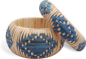Brazaletes de ratán tejidos a mano únicos en madera de mango, joyería de madera para mujeres y niñas para bodas y fiestas, Unisex - Product Image 3