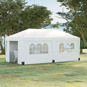 "20x10 Pop up <b>Canopy</b> <b>Tent</b> with Sidewalls Double Doors Wheeled Bag White" - Product Image 2
