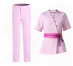 Hospital <b>Nurse</b> Scrub Suit V Neck Casual Tops Pants Set Custom Logo Medical <b>Outfit</b> Scrubs Uniform Sets <b>Nurse</b> Uniform Sets - Product Image 3
