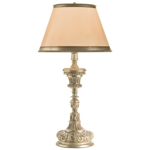 Lampe de table au design moderne avec base en résine sculptée grise en forme d'urne et abat-jour en lin pour la décoration de la chambre à coucher et du salon - Product Image 3