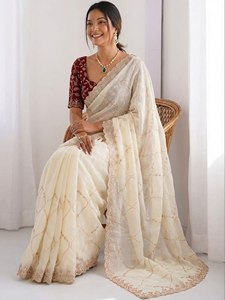 Premium Maheshwary Modern <b>Saree</b> with <b>Blouse</b> for Women Quick Dry - Product Image 3