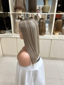 Peluca judía kosher de cabello virgen chino con encaje frontal, cobertura discreta HD, tallas pequeñas y grandes - Product Image 4