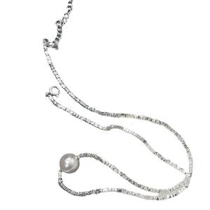 Collar de Perlas de Agua Dulce Edison de 10-12 mm para Mujer, Plata Rota, Luz Intensa, Cadena para Clavícula, Collar Extremo de 10-12 mm - Product Image 5
