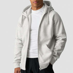 Sweat-shirts à capuche zippés unisexes en coton gris, personnalisables avec logo brodé ou imprimé – Nos meilleures ventes pour hommes - Product Image 1