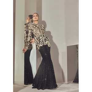 Hermosos conjuntos de traje elegante para mujer Western Wear Top y Plazzo con Secuencia de trabajo - Product Image 3