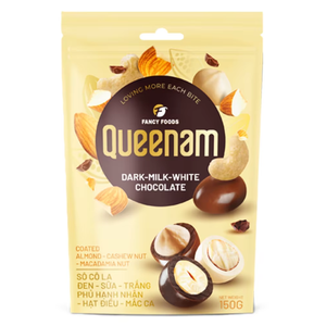 Professional Quality OEM/ODM Dragee Chocolate HALAL Mix Chocolate Coated Almond Cashew Macadamia Nuts 150G Snacks Manufacturer - Product Image 1