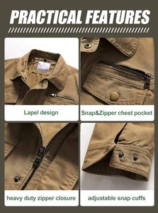 Manufacturer Direct High Quality 100% Cotton Plus Size Custom Winter Men's <b>Canvas</b> <b>Jackets</b> Breathable - Product Image 5