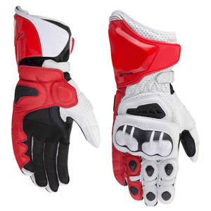 Gants de course longs en cuir véritable pour homme, résistants, pour le ski, le motocross, la moto, le vélo, avec logo - Product Image 2