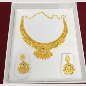 Ensemble de collier Designer 11058730GL plaqué or 18 carats en titane avec imitation de diamant américain, perle et zircon - Ensemble de bijoux fins - Product Image 3