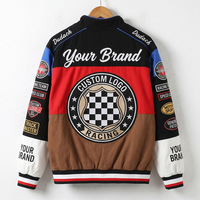 Veste de moto en coton épais respirant pour l'hiver, coupe oversize, avec logo brodé, style vintage Nascar Racing – Grande Vente