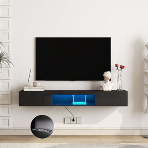 Mobile TV Moderno da Parete Sospeso da 63 Pollici con LED a 16 Colori, Mobile Intrattenimento da 55, 60, 65 Pollici - Product Image 5