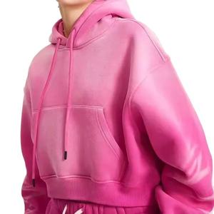 Sweat à capuche long uni délavé à l'acide pour femme, sur mesure, épais 400-500 GSM, 100% coton, doublé pour l'hiver, style streetwear - Product Image 3