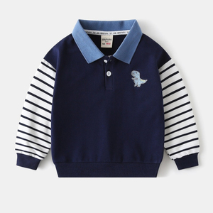 Pull en molleton vintage respirant à capuche pour garçons, tricoté, à manches longues, avec broderie de lettres, col rabattu, haut toutes saisons pour tout-petits - Product Image 3