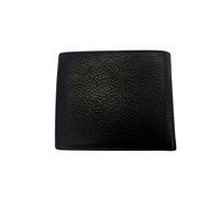 Portefeuille fin en cuir véritable pour homme Wriza, noir, fermeture pliante, design minimaliste, usage quotidien, portefeuille en cuir de chèvre noir WI 062 Premium