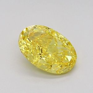 Diamant de laboratoire CVD de 1,56 ct, jaune vif fantaisie, pureté VS1, taille ovale, certifié IGI, pour la fabrication de bijoux - Product Image 1