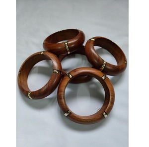 Premium Handmade Wooden Brass <b>Bangle</b> <b>Bracelet</b> Natural Wood Jewelry Wholesale Exporter - Product Image 4