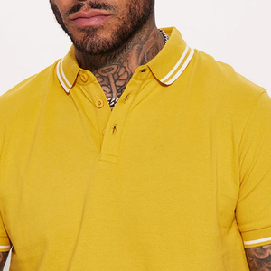 T-shirt décontracté / Conception de logo personnalisé, design élégant de haute qualité avec col rabattu, tissu doux, lavage vintage pour homme - Product Image 2