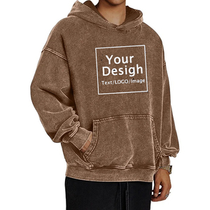 Sweat-shirt à capuche surdimensionné coupe ample pour homme, personnalisé OEM, sérigraphié, délavé à l'acide, style streetwear, grammage lourd - Product Image 3