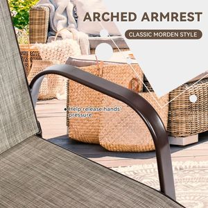 Ensemble de 2 chaises de salle à manger d'extérieur avec accoudoirs, meubles de jardin - Product Image 5