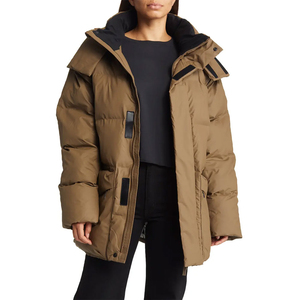 Doudoune longue pour femme, très épaisse, isolante, avec doublure douce, offrant une excellente couverture corporelle, modèle Solid Trader, idéale pour l'hiver. - Product Image 3