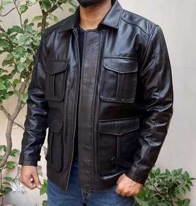 Veste en cuir vintage écologique pour homme avec coupe ajustée, doublure de qualité supérieure, légère et confortable pour l'hiver - Product Image 1