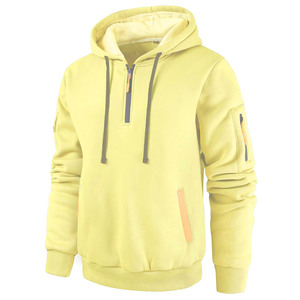 Sweat-shirts à capuche oversize pour hommes, tendance, respirants, avec demi-fermeture éclair, possibilité de personnaliser la couleur selon votre choix. - Product Image 6