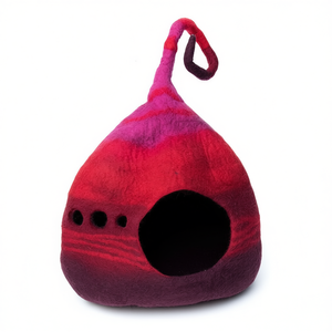 Cueva para Gatos de Fieltro Roja, Producto Promocional para Mascotas para tu Amigo Peludo - Product Image 2
