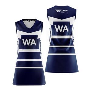wholesale Women Netball Sleeveless <b>Tank</b> <b>Top</b> Sublimation Printed <b>dress</b> jersey Logo Breathable Polyester Uniform for Adults - Product Image 6
