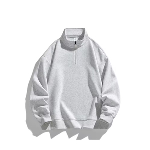 Black Quarter Zip <b>Pullover</b> <b>Men</b> Polyester Cotton Fleece Best Stitching Europe Apparel Manufacturer - Product Image 1