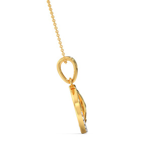 Collar con Colgante de Letra B Inicial en Forma de Círculo de Diamantes con Cadena de Oro - Product Image 4