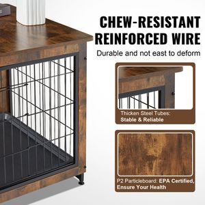 "38 Inch Wooden Double-Door <b>Dog</b> Crate End <b>Table</b> Heavy-Duty & Removable" - Product Image 3