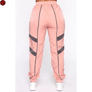 2026 Premium Pink Color Block Tracksuit Set Stand Collar Zip Up <b>Jacket</b> Windproof Sportswear for <b>Women</b> Nylon Tracksuit Set - Product Image 5